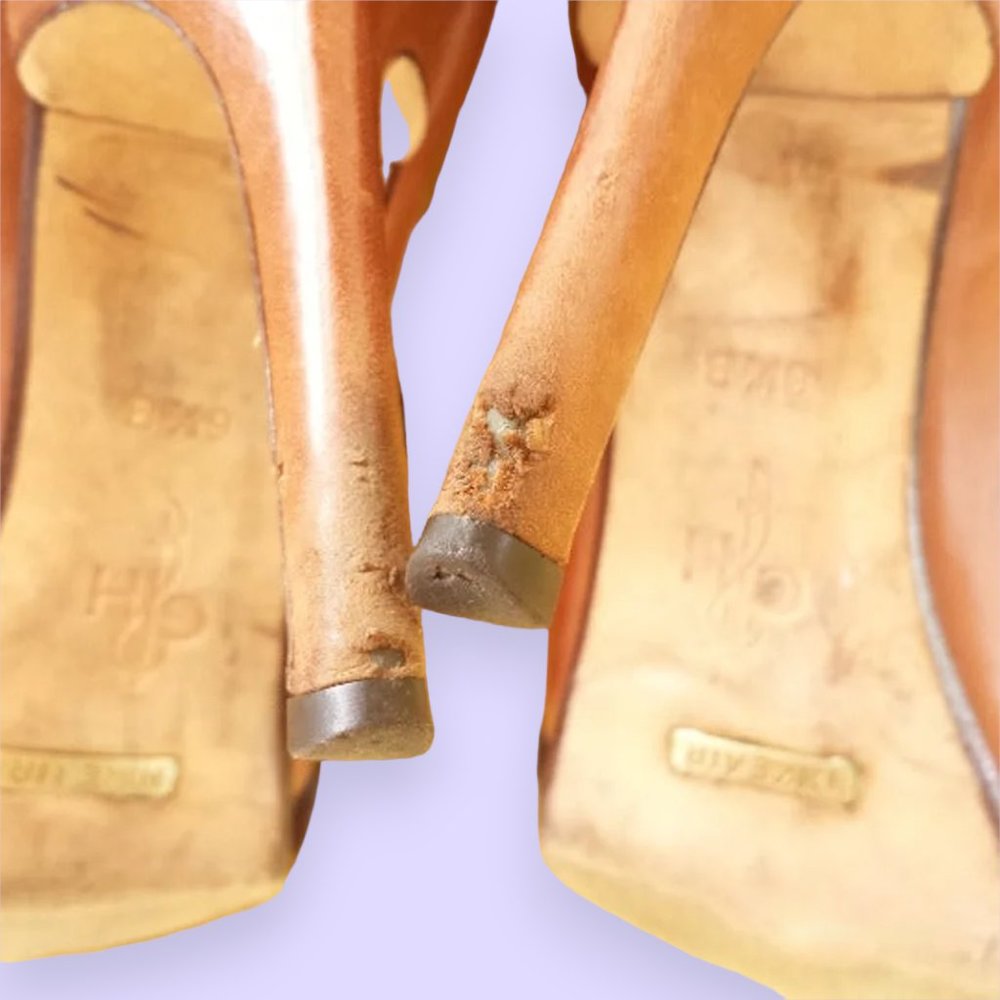 Stunning Brown Leather Strappy Sandals/Heels Cole Haan 6.5 - Picture 9 of 9